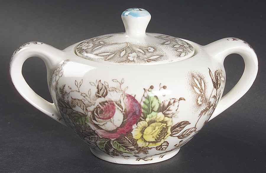 Rosevine Sugar Bowl & Lid by Nasco (Japan)-1