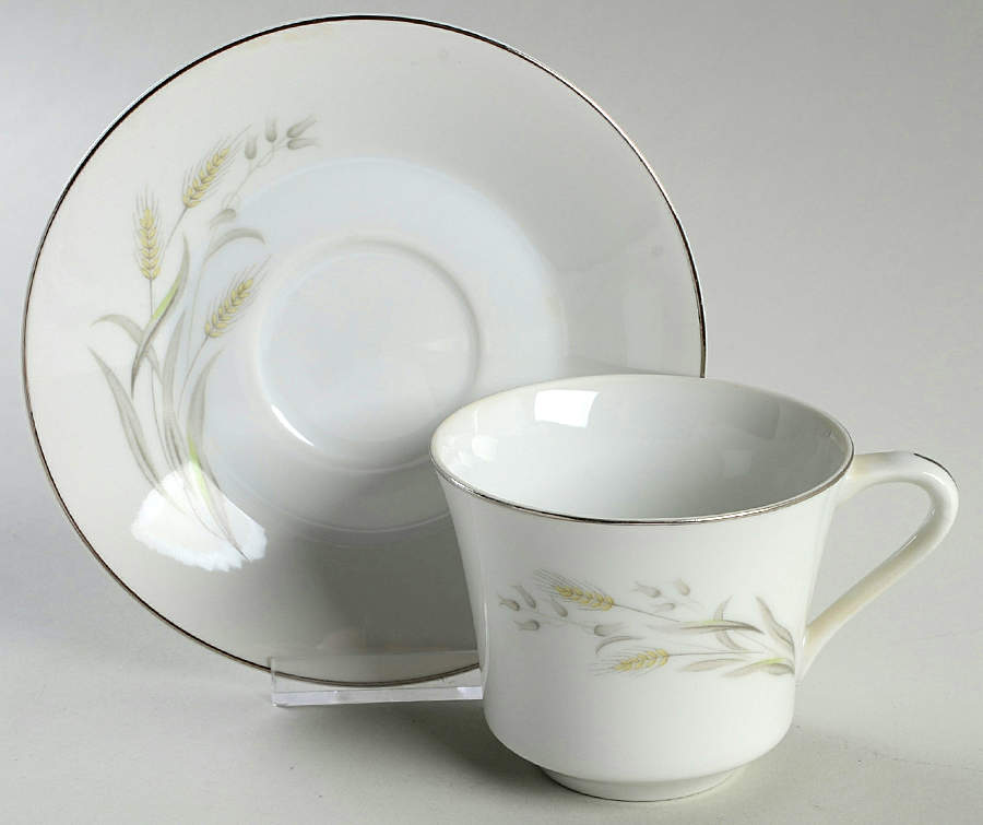 Saxony Flat Cup & Saucer Set by Nasco (Japan)-1