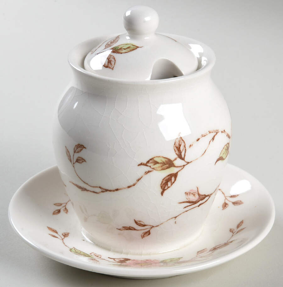 Springtime Jam/Jelly & Lid w/Attached Underplate by Nasco (Japan)-1