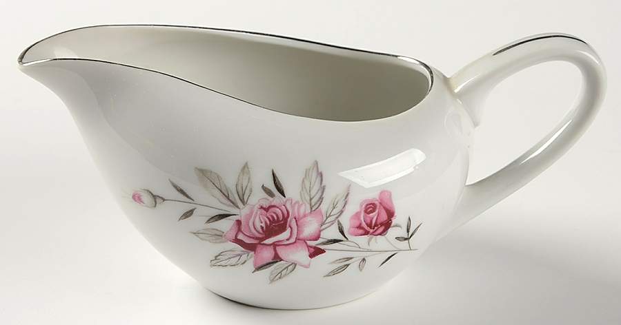 Wild Rose (Platinum Trim) Creamer by Nasco (Japan)-1
