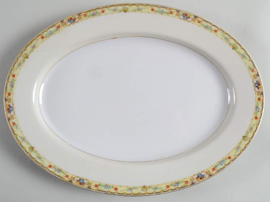 Canterbury Bells 12" Oval Serving Platter by National China-1