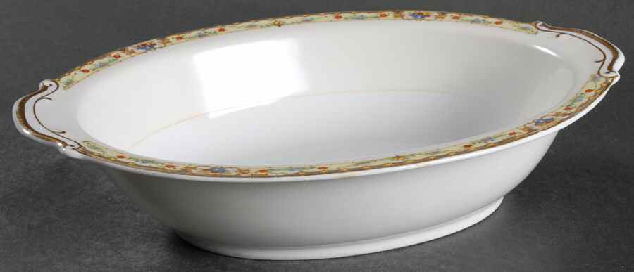 Canterbury Bells 10" Oval Vegetable Bowl by National China-1