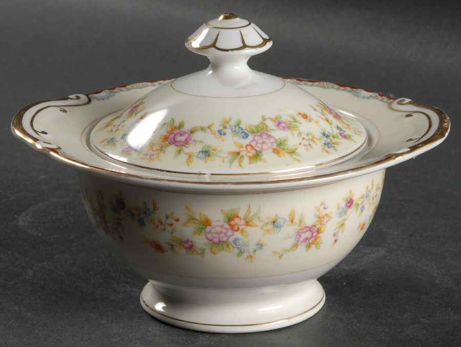 Jeanine Sugar Bowl & Lid by National China-1