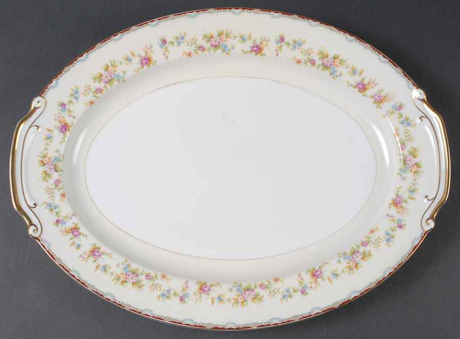 Jeanine 16" Oval Serving Platter by National China-1
