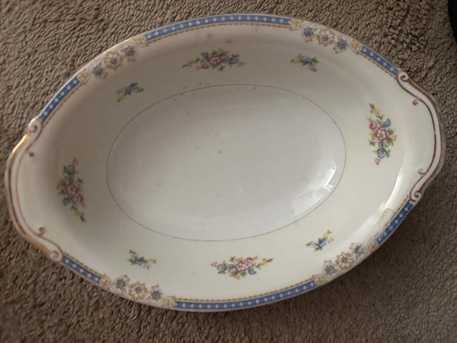 Langley 11" Oval Vegetable Bowl by National China-1