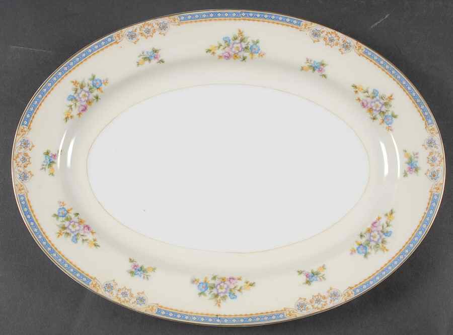 Langley 11" Oval Serving Platter by National China-1