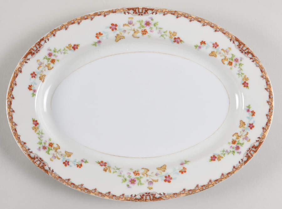 L'Automne 12" Oval Serving Platter by National China-1