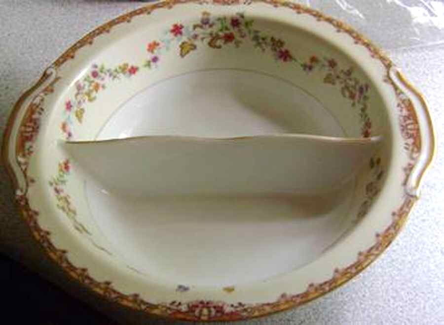 L'Automne Oval Divided Vegetable Bowl by National China-1