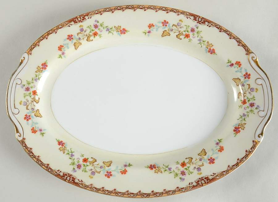 L'Automne 14" Oval Serving Platter by National China-1