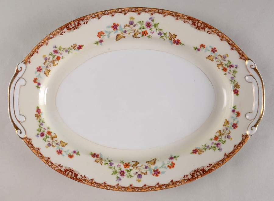 L'Automne 12" Oval Serving Platter by National China-1