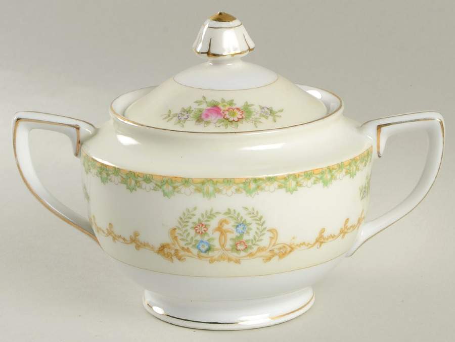 NAT1 Sugar Bowl & Lid by National China-1