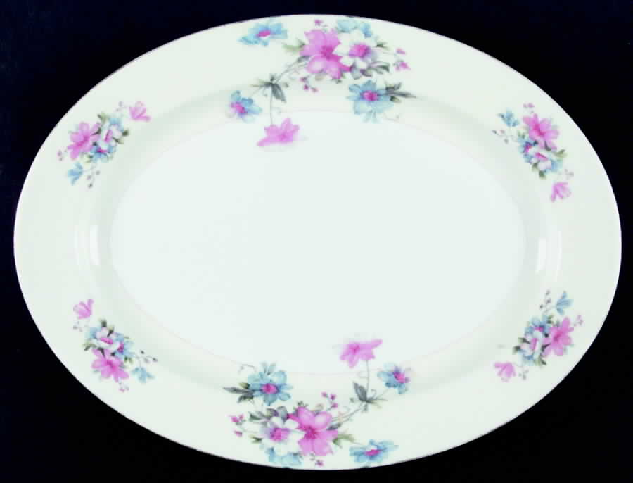 NAT13 15" Oval Serving Platter by National China-1