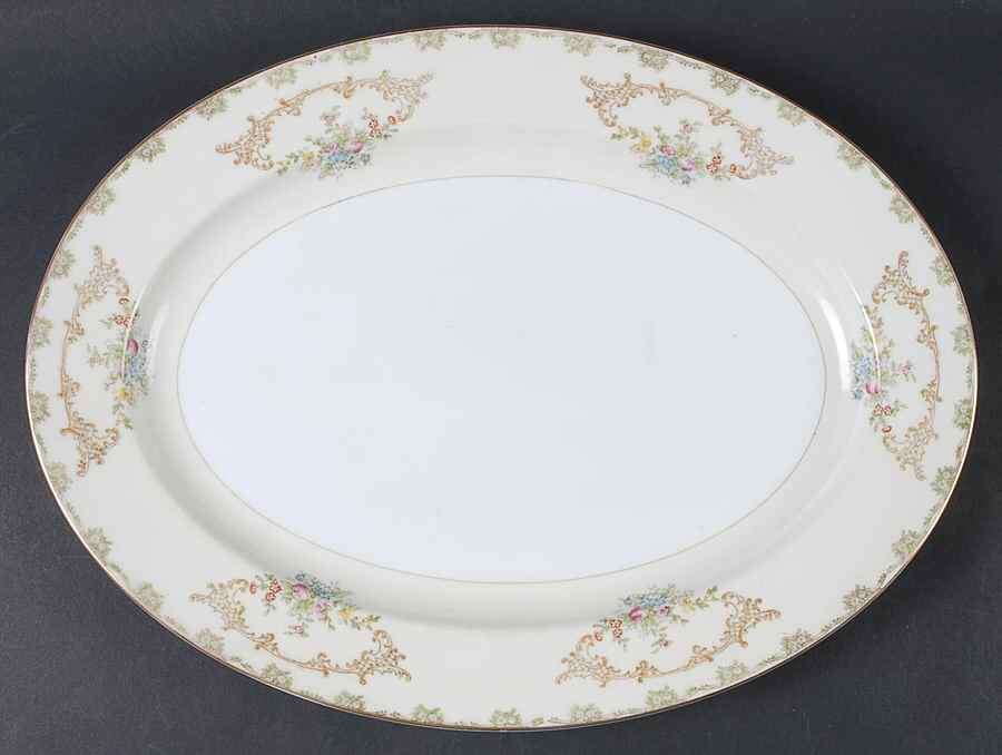 NAT14 16" Oval Serving Platter by National China-1