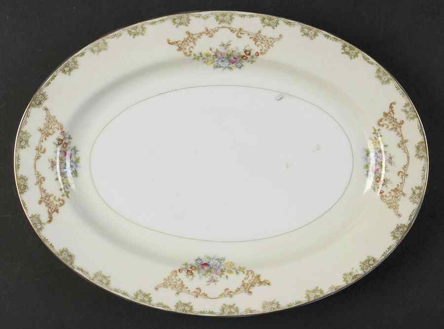NAT14 12" Oval Serving Platter by National China-1