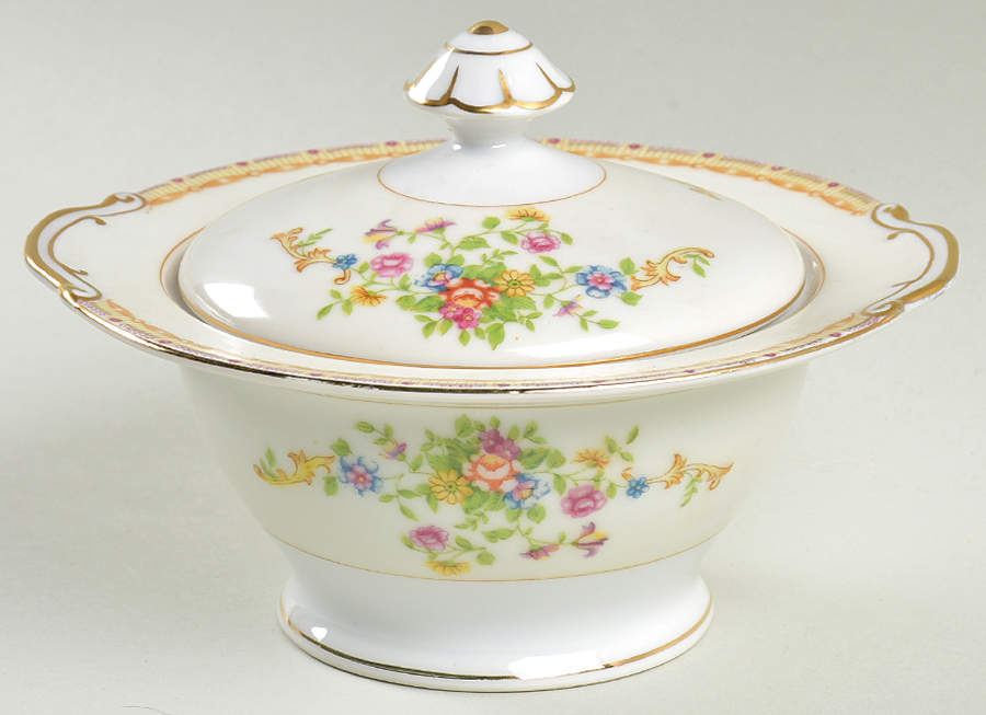 Patricia Sugar Bowl & Lid by National China-1