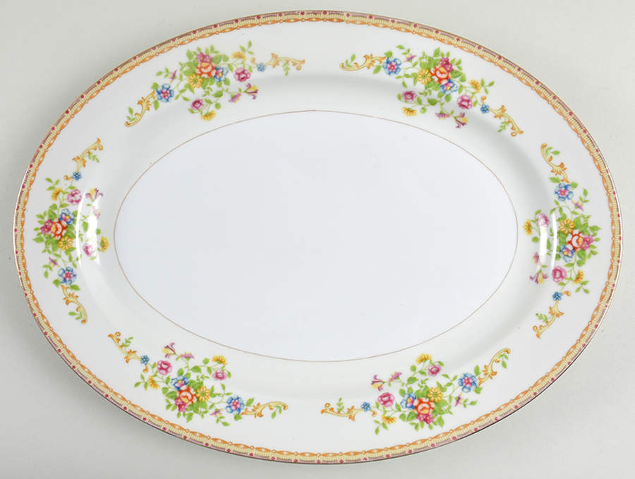 Patricia 16" Oval Serving Platter by National China-1