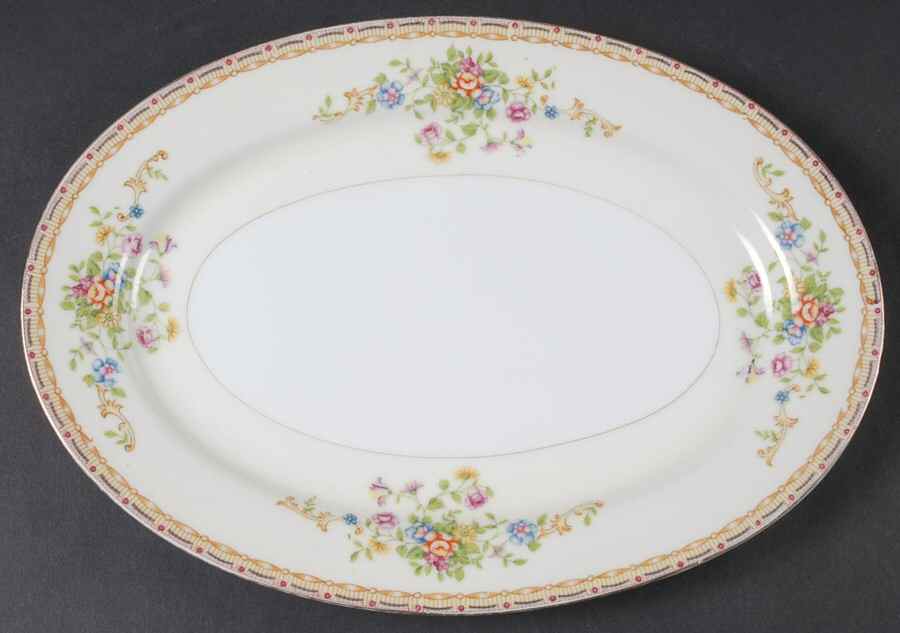 Patricia 11" Oval Serving Platter by National China-1
