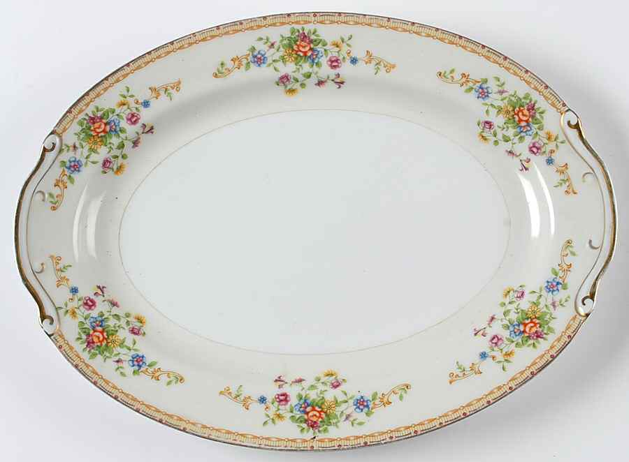 Patricia 14" Oval Serving Platter by National China-1
