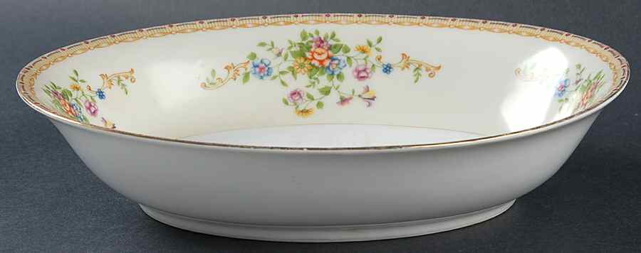 Patricia 10" Oval Vegetable Bowl by National China-1