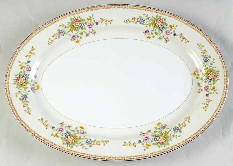 Patricia 15" Oval Serving Platter by National China-1