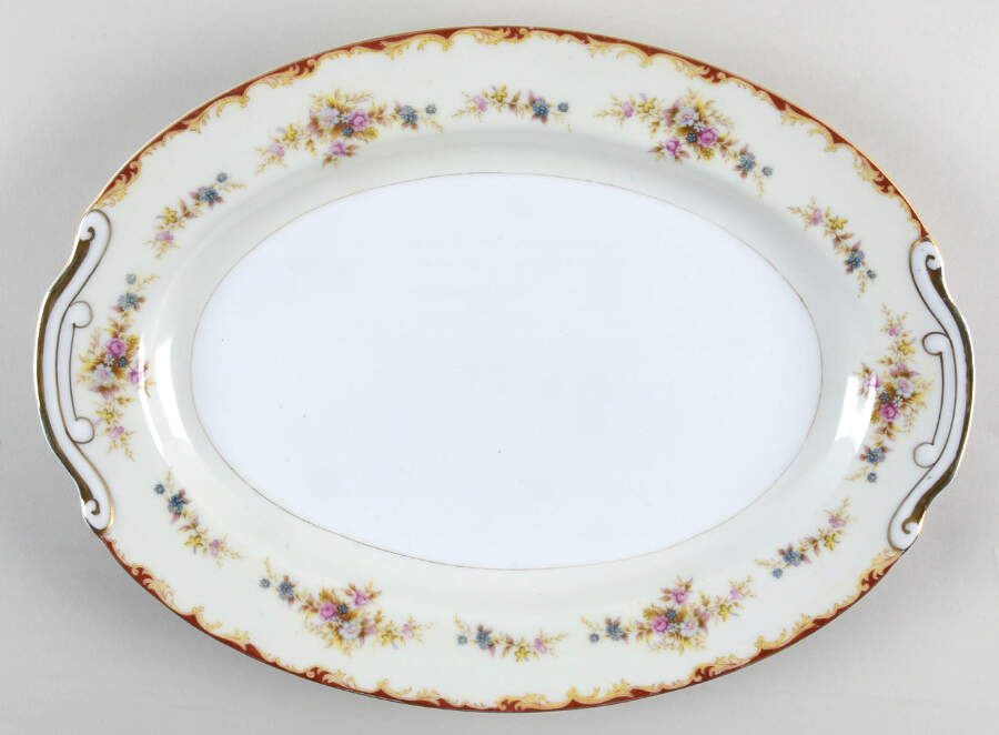 Wembley 14" Oval Serving Platter by National China-1