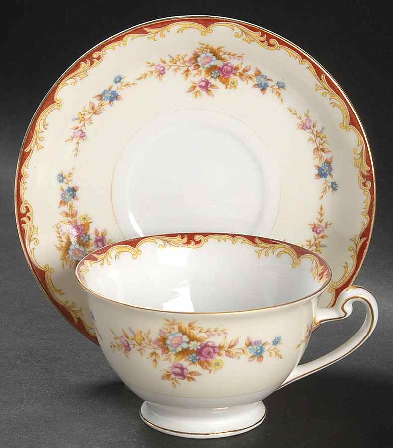 Wembley Footed Cup & Saucer Set by National China-1