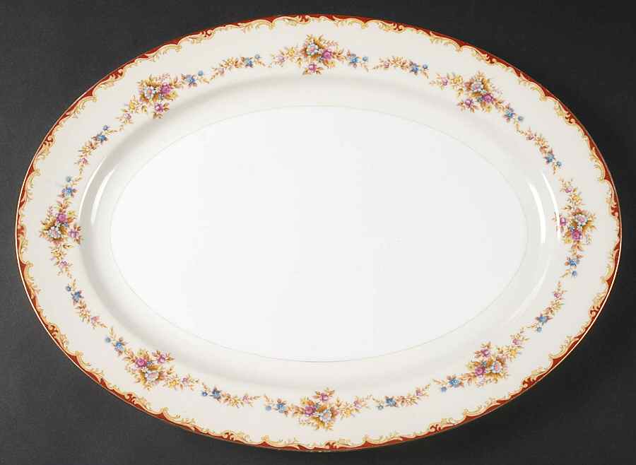 Wembley 16" Oval Serving Platter by National China-1