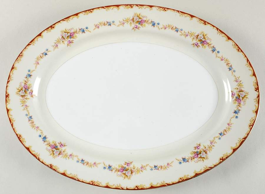 Wembley 15" Oval Serving Platter by National China-1