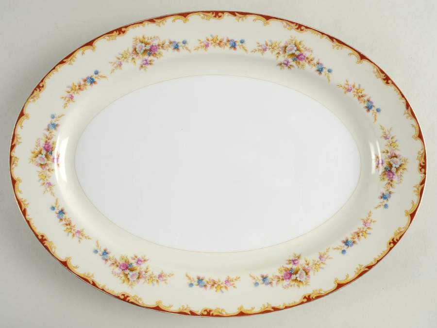Wembley 13" Oval Serving Platter by National China-1