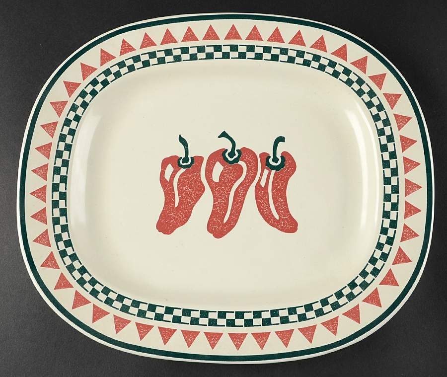 Caliente 13" Oval Serving Platter by Nancy Calhoun-1