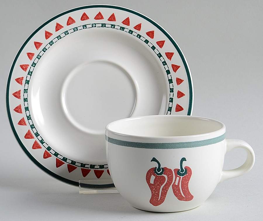 Caliente Flat Cup & Saucer Set by Nancy Calhoun-1