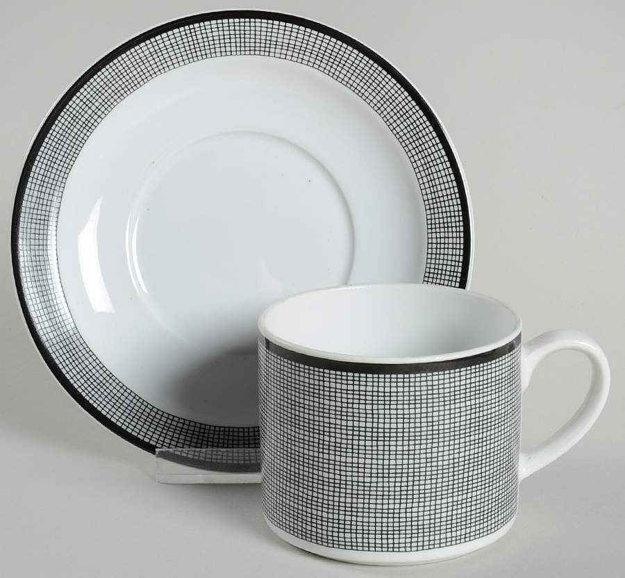 Chambray Flat Cup & Saucer Set by Nancy Calhoun-1