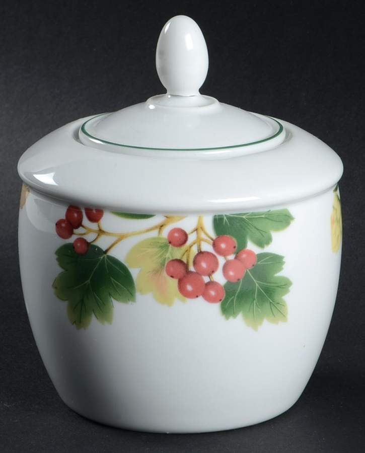 English Country Fruit Sugar Bowl & Lid by Nancy Calhoun-1