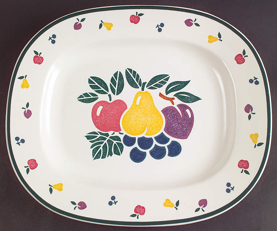 Fancy Fruit 13" Oval Serving Platter by Nancy Calhoun-1