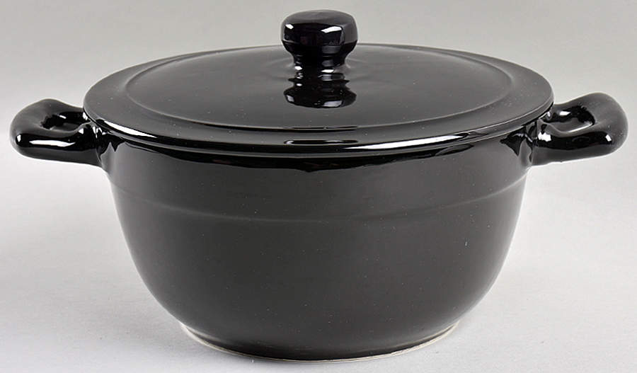 Solid Color Black 2 Qt Round Covered Casserole by Nancy Calhoun-1