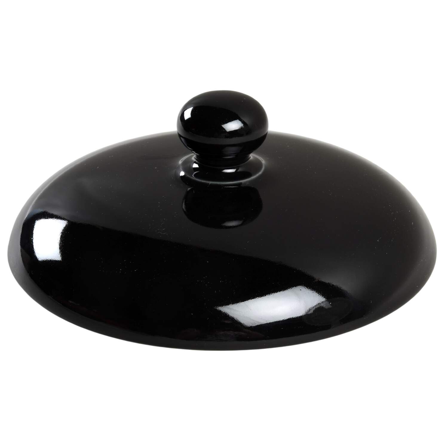 Solid Color Black Lid for 2 Qt Round Covered Casserole by Nancy Calhoun-1