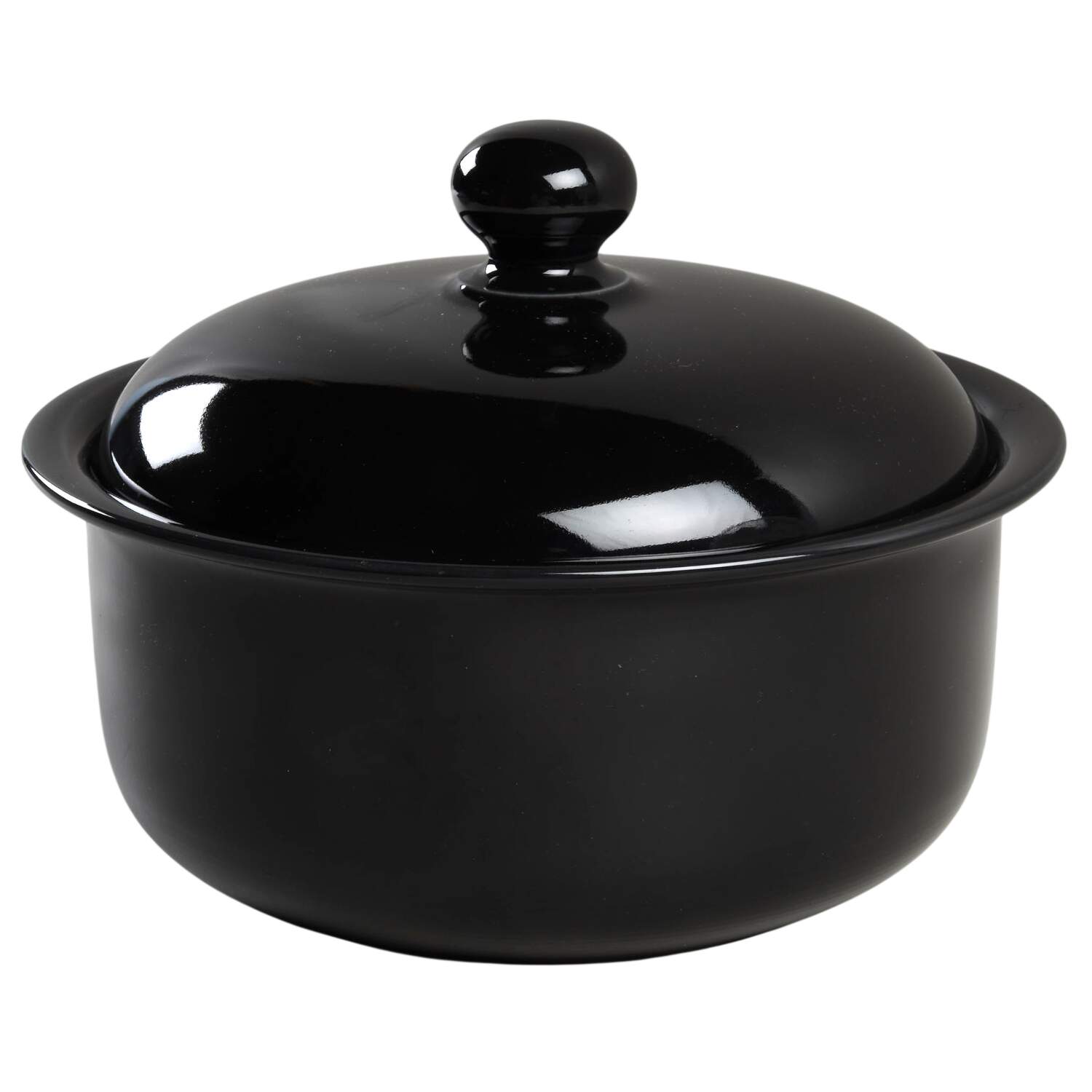 Solid Color Black 2 Qt Round Covered Casserole by Nancy Calhoun-1