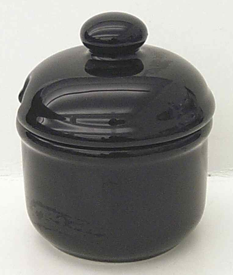 Solid Color Black Sugar Bowl & Lid by Nancy Calhoun-1