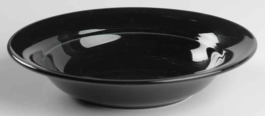 Solid Color Black Rim Soup Bowl by Nancy Calhoun-1