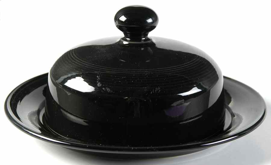 Solid Color Black Round Covered Butter by Nancy Calhoun-1