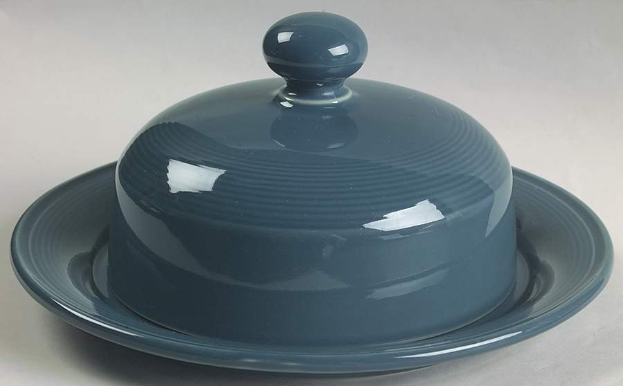 Solid Color Dark Blue Round Covered Butter by Nancy Calhoun-1