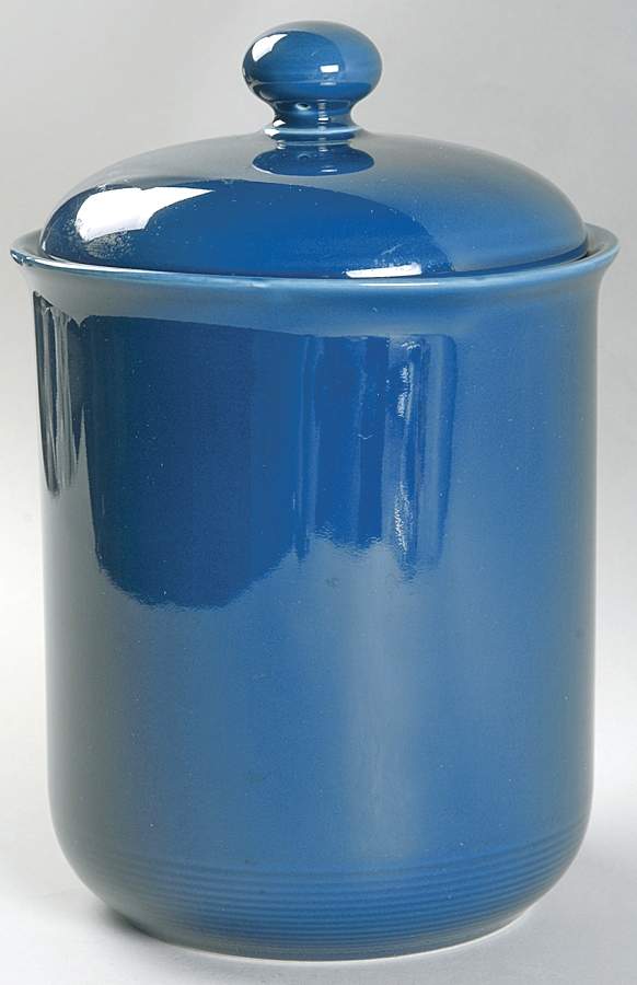 Solid Color Dark Blue Large Canister & Lid by Nancy Calhoun-1