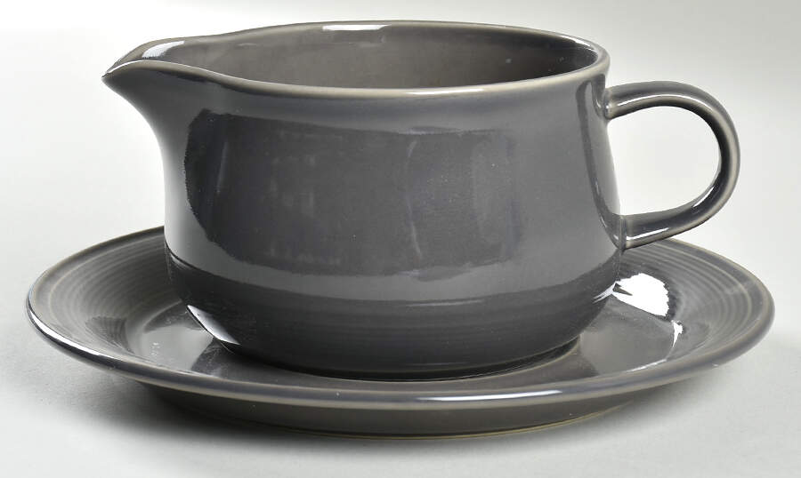 Solid Color Dark Gray Gravy Boat & Underplate by Nancy Calhoun-1