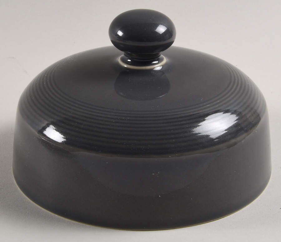 Solid Color Dark Gray Lid for Round Bowl by Nancy Calhoun-1