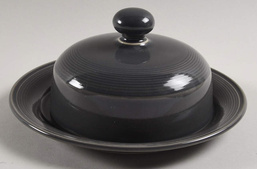 Solid Color Dark Gray Round Bowl & Lid by Nancy Calhoun-1
