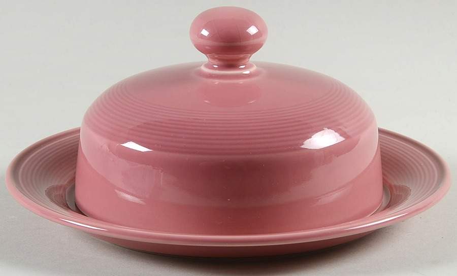 Solid Color Dark Rose Round Covered Butter by Nancy Calhoun-1