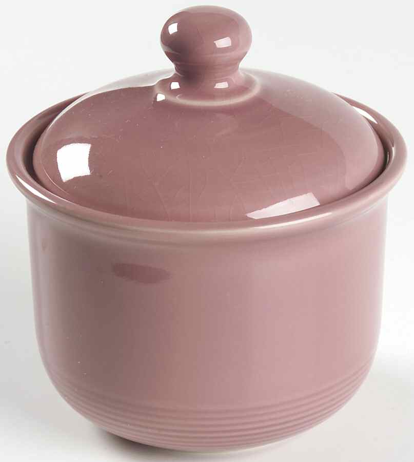 Solid Color Dark Rose Sugar Bowl & Lid by Nancy Calhoun-1