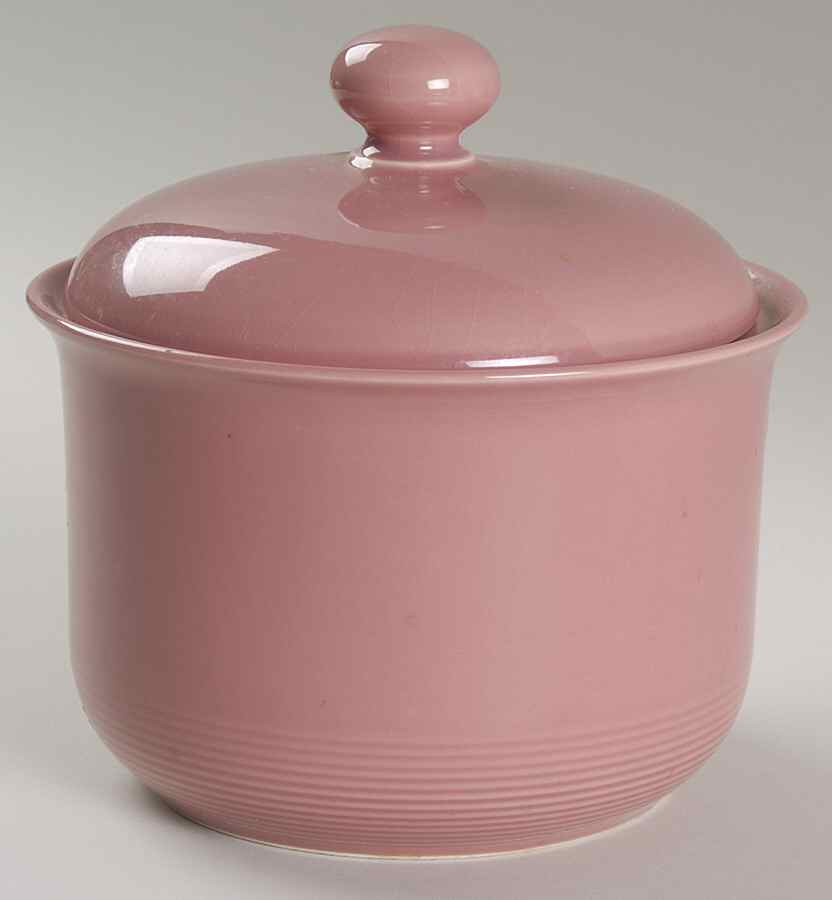 Solid Color Dark Rose Small Canister & Lid by Nancy Calhoun-1