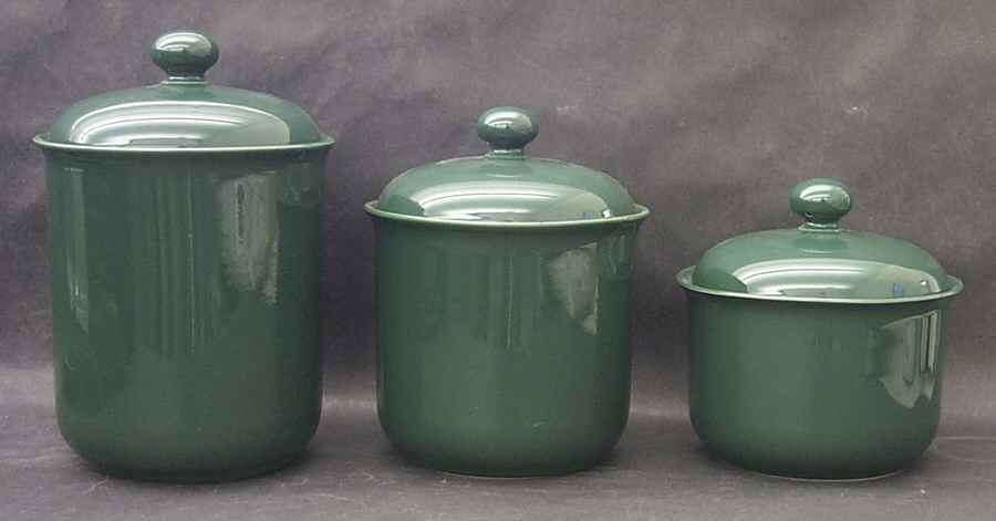 Solid Color Evergreen (3 Piece) Canister Set (Box Set) by Nancy Calhoun-1