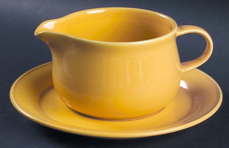 Solid Color Honey Round Gravy Boat & Underplate by Nancy Calhoun-1